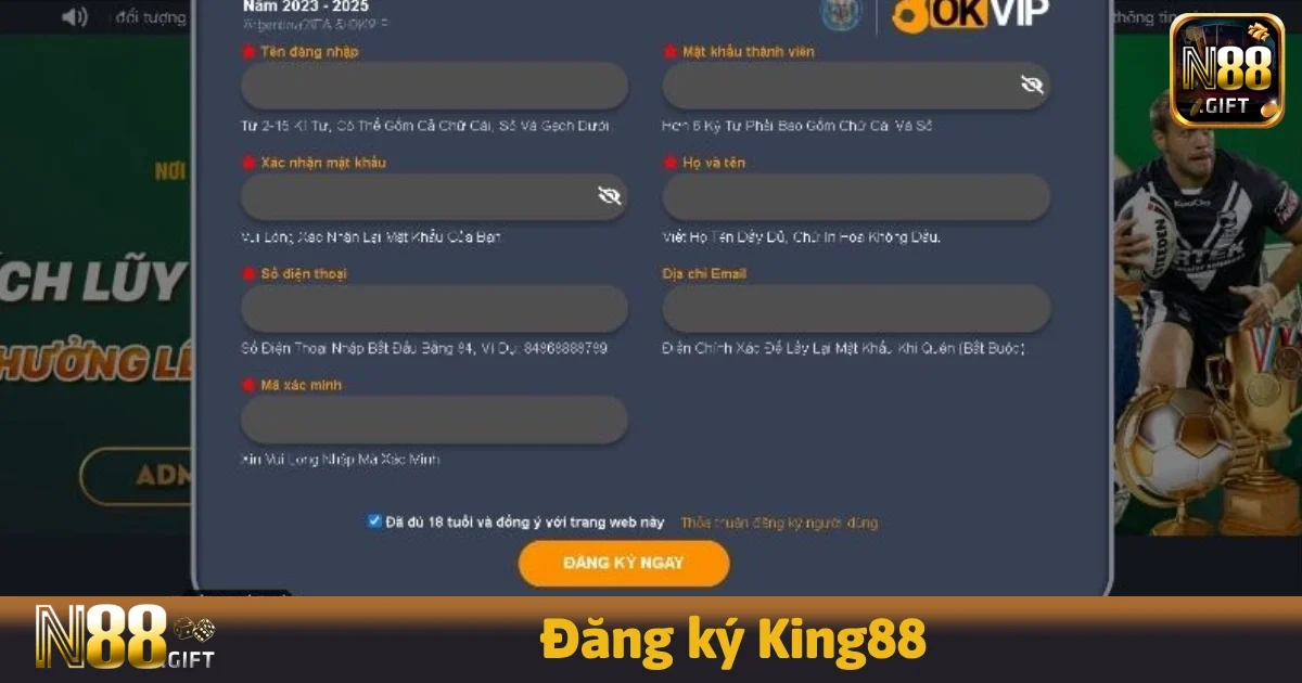 Để anh em tham gia cá cược tại N88 thuận lợi điều kiện cần có tài khoản nhà cái quản lý.